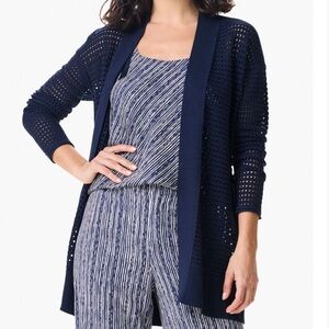 NICK+ZOE Women's Moonlight Mesh Open Cardigan In Dark Indigo Size S
